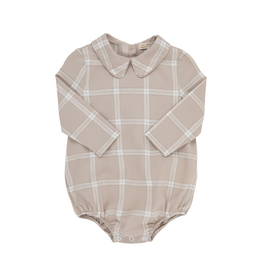 The Beaufort Bonnet Company Peter Pan Collar Onesie Flannel, Thompson Park Plaid