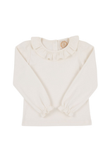 The Beaufort Bonnet Company Ramona Ruffle LS Shirt, Palmetto Pearl