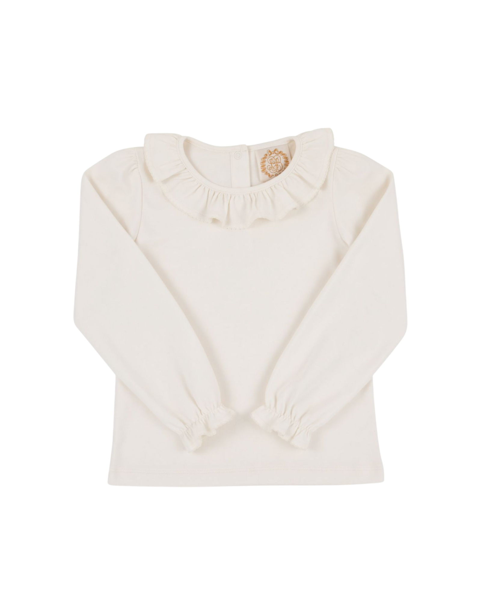 The Beaufort Bonnet Company Ramona Ruffle LS Shirt, Palmetto Pearl