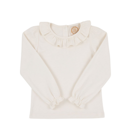 The Beaufort Bonnet Company Ramona Ruffle LS Shirt, Palmetto Pearl