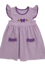 Itsy Bitsy Football Dress, Purple Stripe