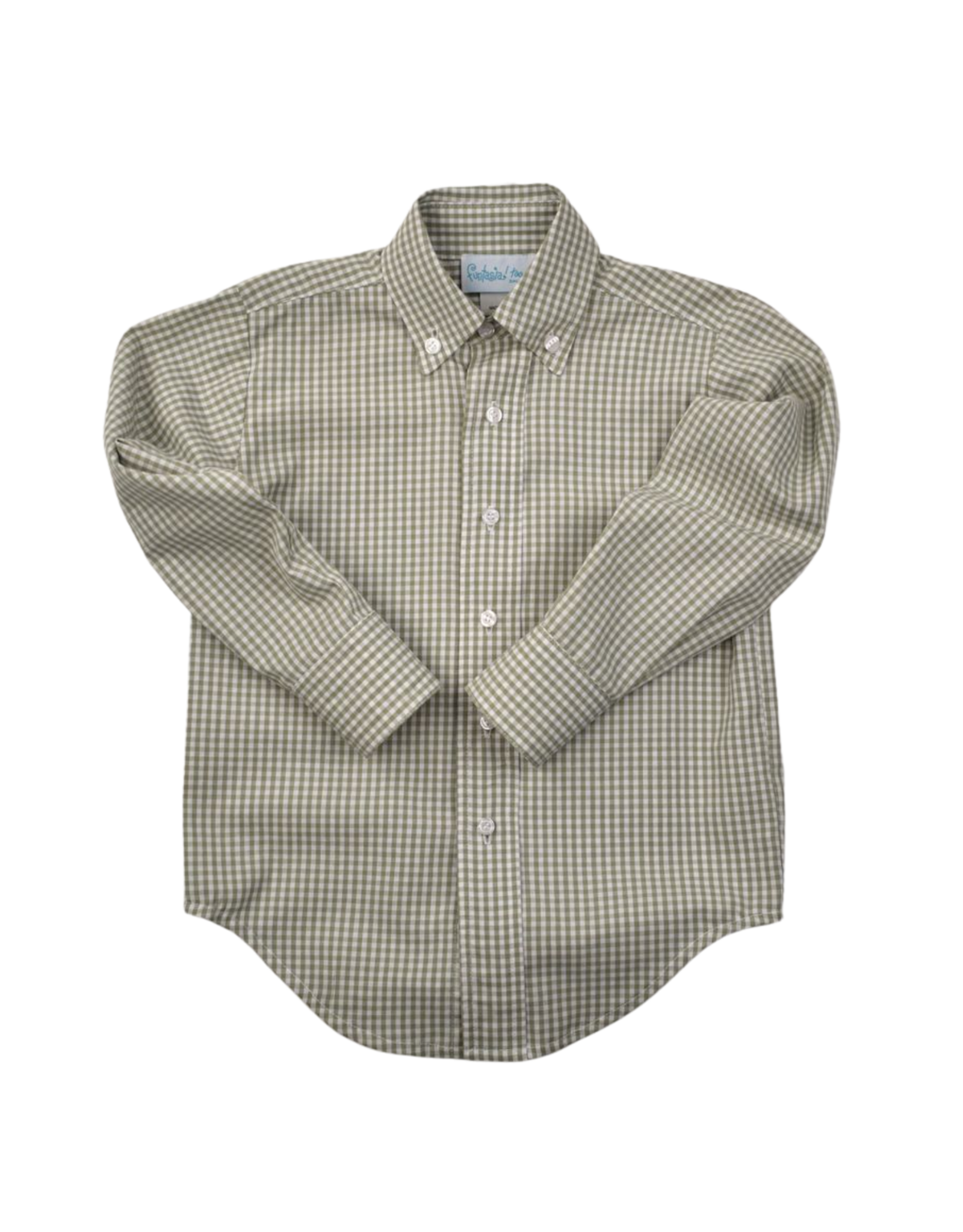Funtasia Too Sage Check Button Down Shirt