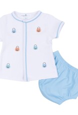 Magnolia Baby Pumpkin Party Diaper Cover Set, Lt Blue