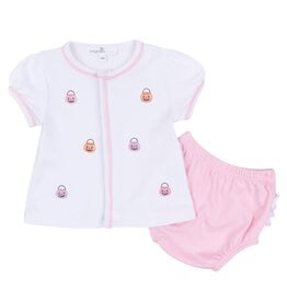 Magnolia Baby Pumpkin Party Ruffle Diaper Cover Set, Pink