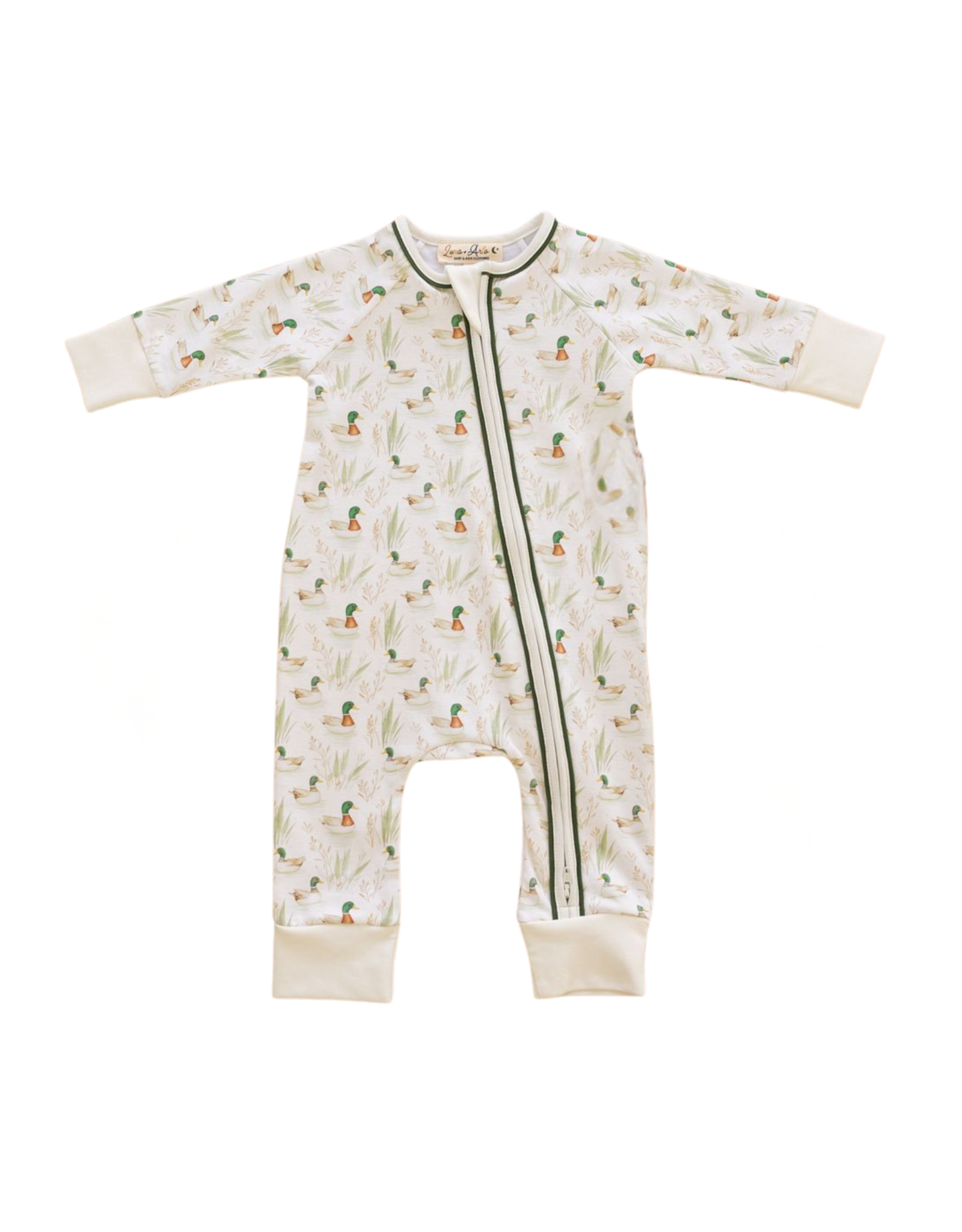 Magnolia Baby Mallard's Pond Moss Zip Playsuit