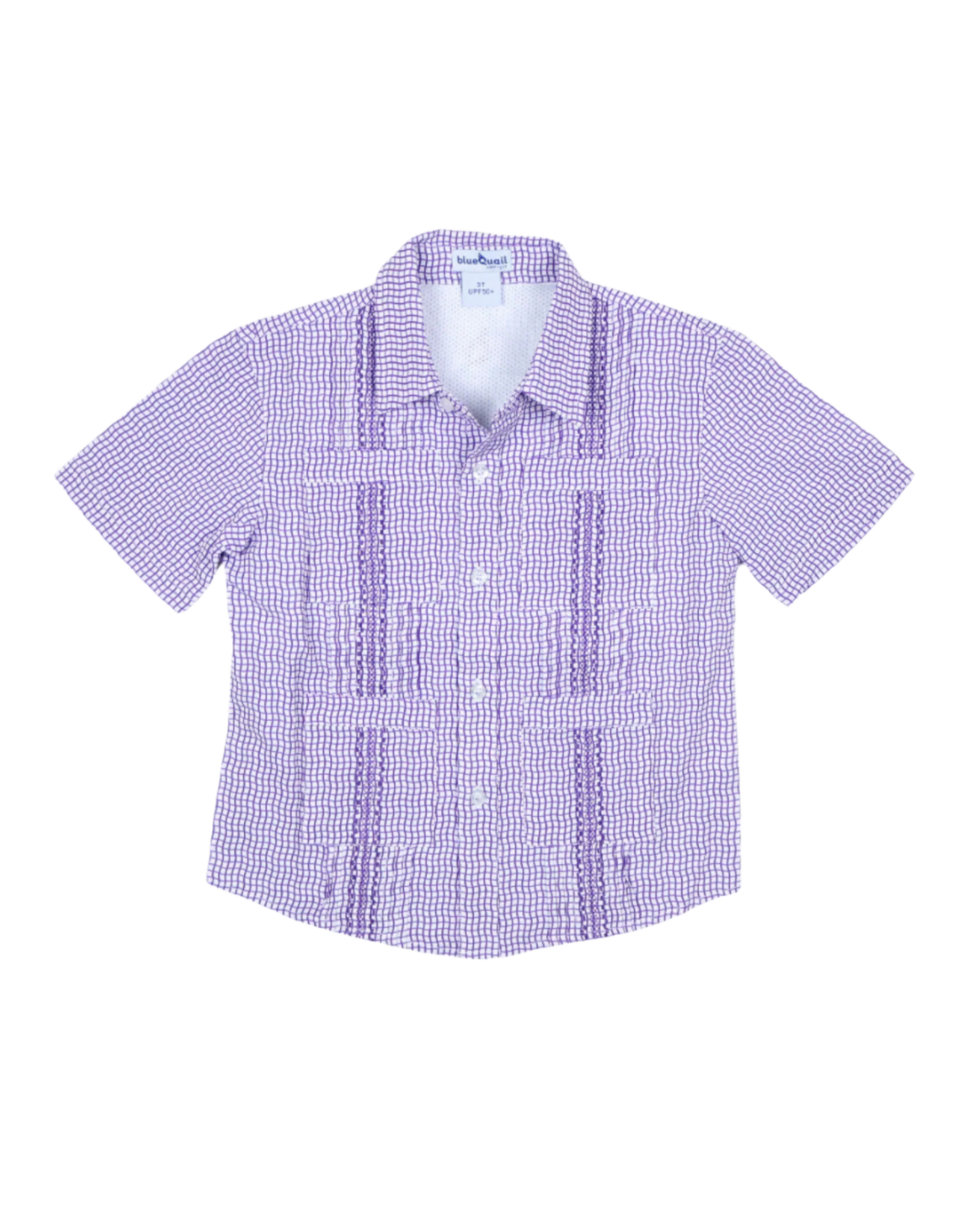 BlueQuail Clothing Co. Game Day Guayabera, Purple