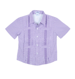 BlueQuail Clothing Co. Game Day Guayabera, Purple