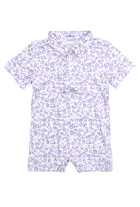 BlueQuail Clothing Co. Kickoff Purple Polo SS Romper