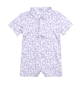 BlueQuail Clothing Co. Kickoff Purple Polo SS Romper