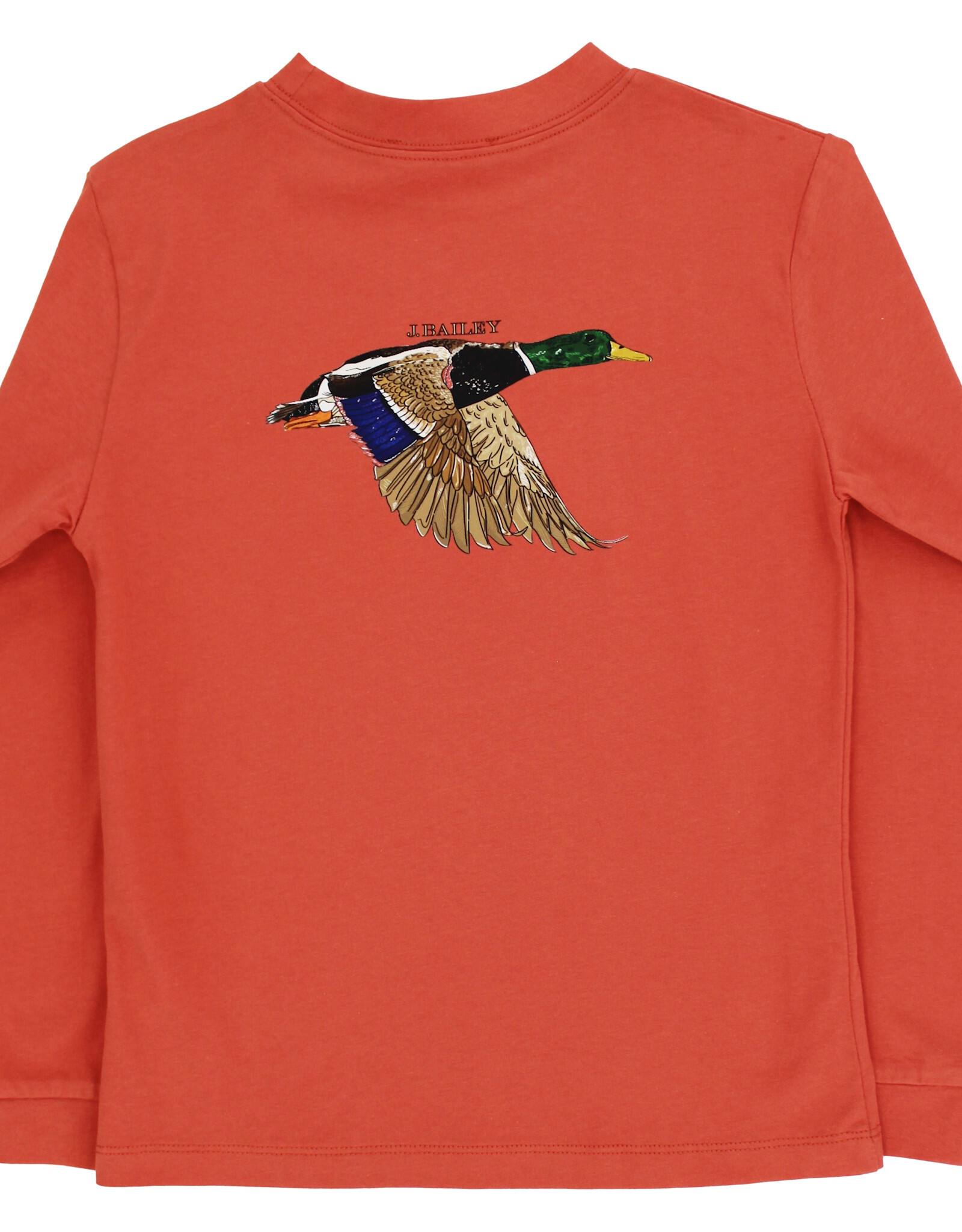 The Bailey Boys LS Logo Tee, Mallard on Rust