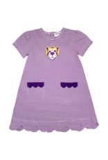 Ishtex Yellow Tiger Dress, Purple Stripe