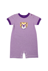 Ishtex Yellow Tiger Boys Romper, Purple Stripe
