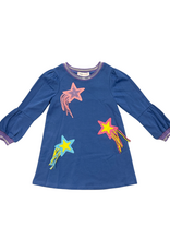 Baby Sara Blue A-Line Dress w/ Star Trim Detail