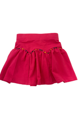 Hannah Banana Fuchsia Multicolor Pom Pom Trim Fit & Flare Skirt