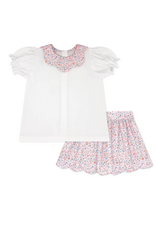 LullabySet Susie Scallop Skirt Set, Pumpkin Grove Floral