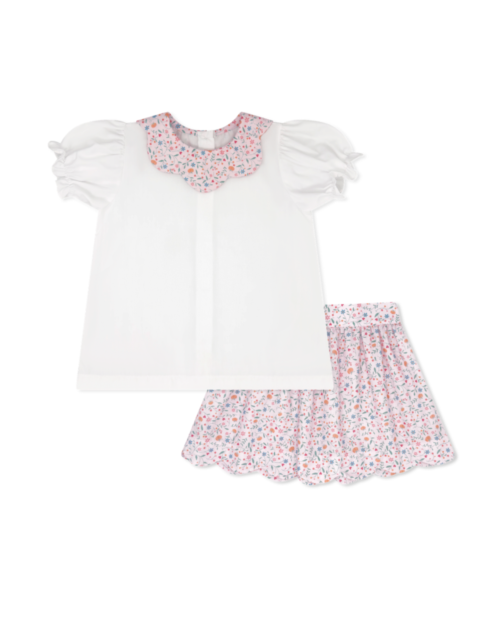 LullabySet Susie Scallop Skirt Set, Pumpkin Grove Floral