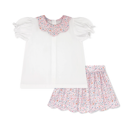 LullabySet Susie Scallop Skirt Set, Pumpkin Grove Floral