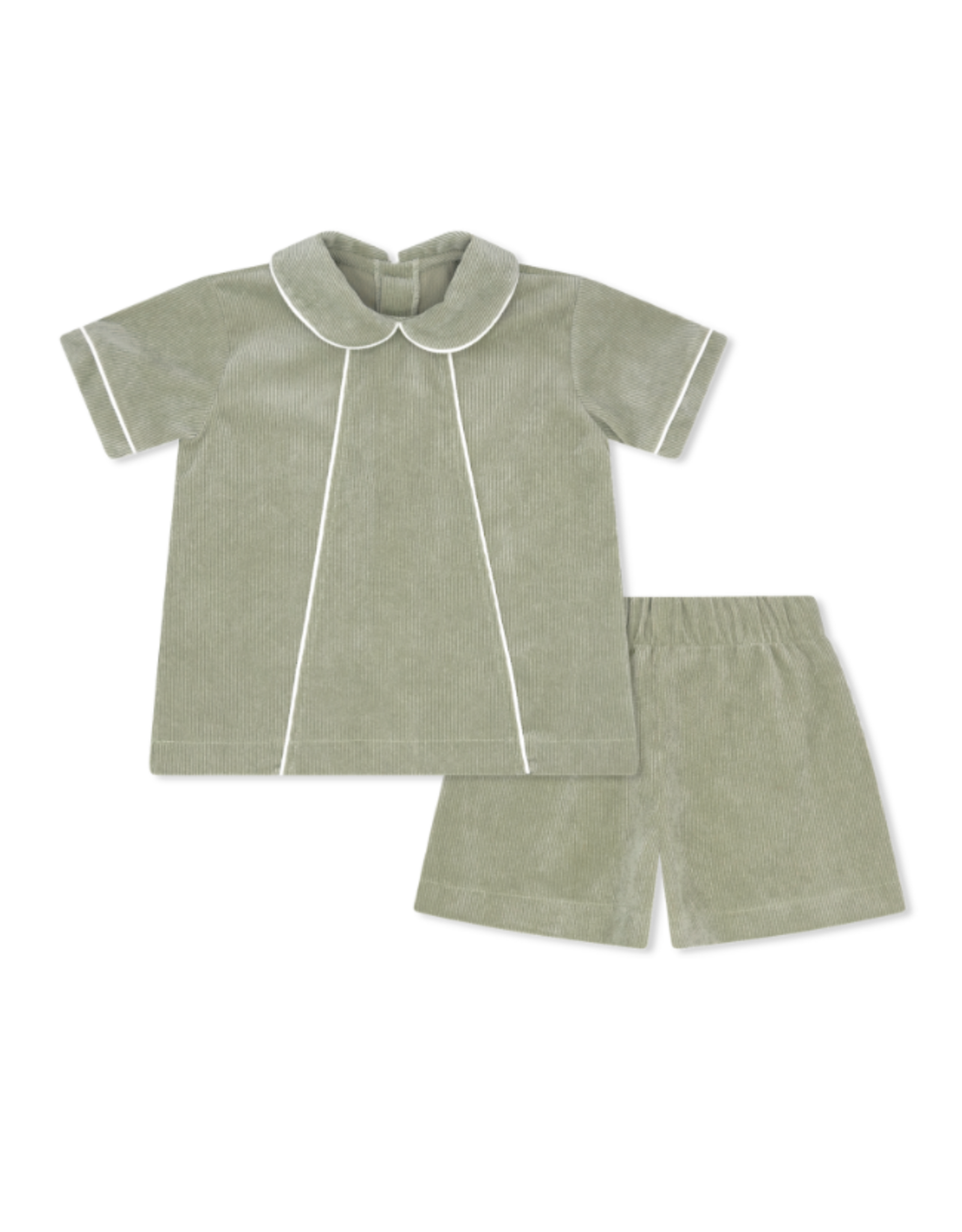LullabySet Adam Short Set, Sweetgrass Corduroy