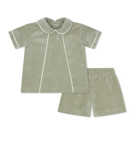 LullabySet Adam Short Set, Sweetgrass Corduroy