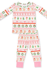 Angel Dear Gingerbread Fair Isle Pink, LS Loungewear Set