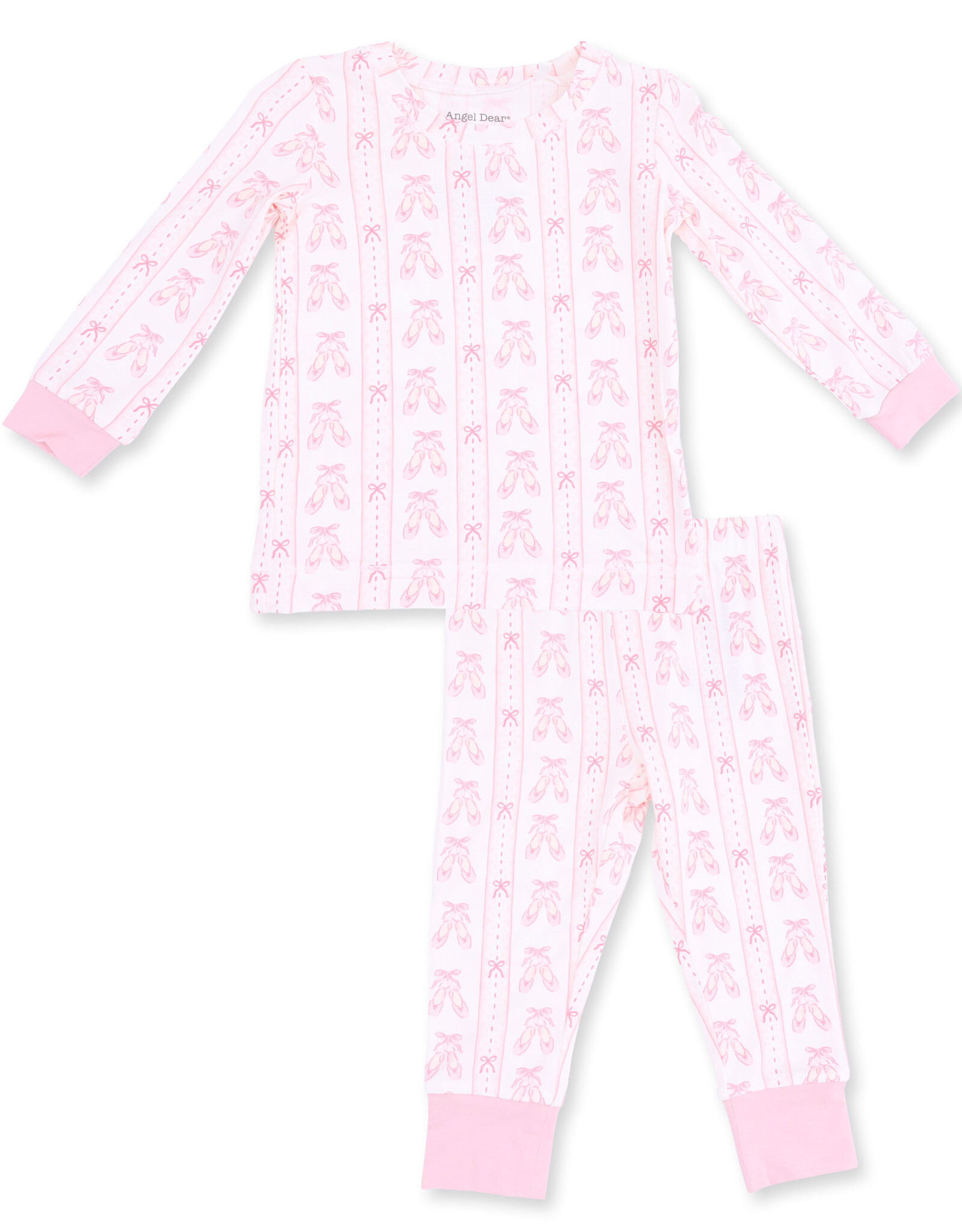 Angel Dear Ballet Shoes Ribbon Stripe - Long Sleeve Loungewear Set