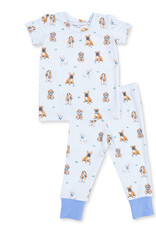 Angel Dear Bestie Dogs Blue - Short Sleeve Loungewear Set