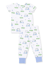 Angel Dear Golf Carts Blue - Short Sleeve Loungewear Set