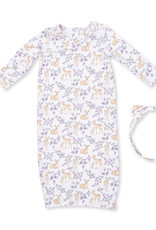 Angel Dear Floral Deer - Kimono Gown and Knot Headband 0-3m