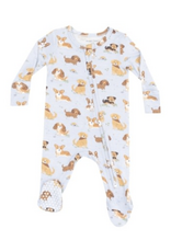 Angel Dear Best Friend Dogs Blue 2 Way Zipper Footie