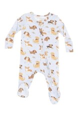 Angel Dear Best Friend Dogs Blue 2 Way Zipper Footie