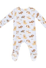 Angel Dear Best Friend Dogs Blue 2 Way Zipper Footie