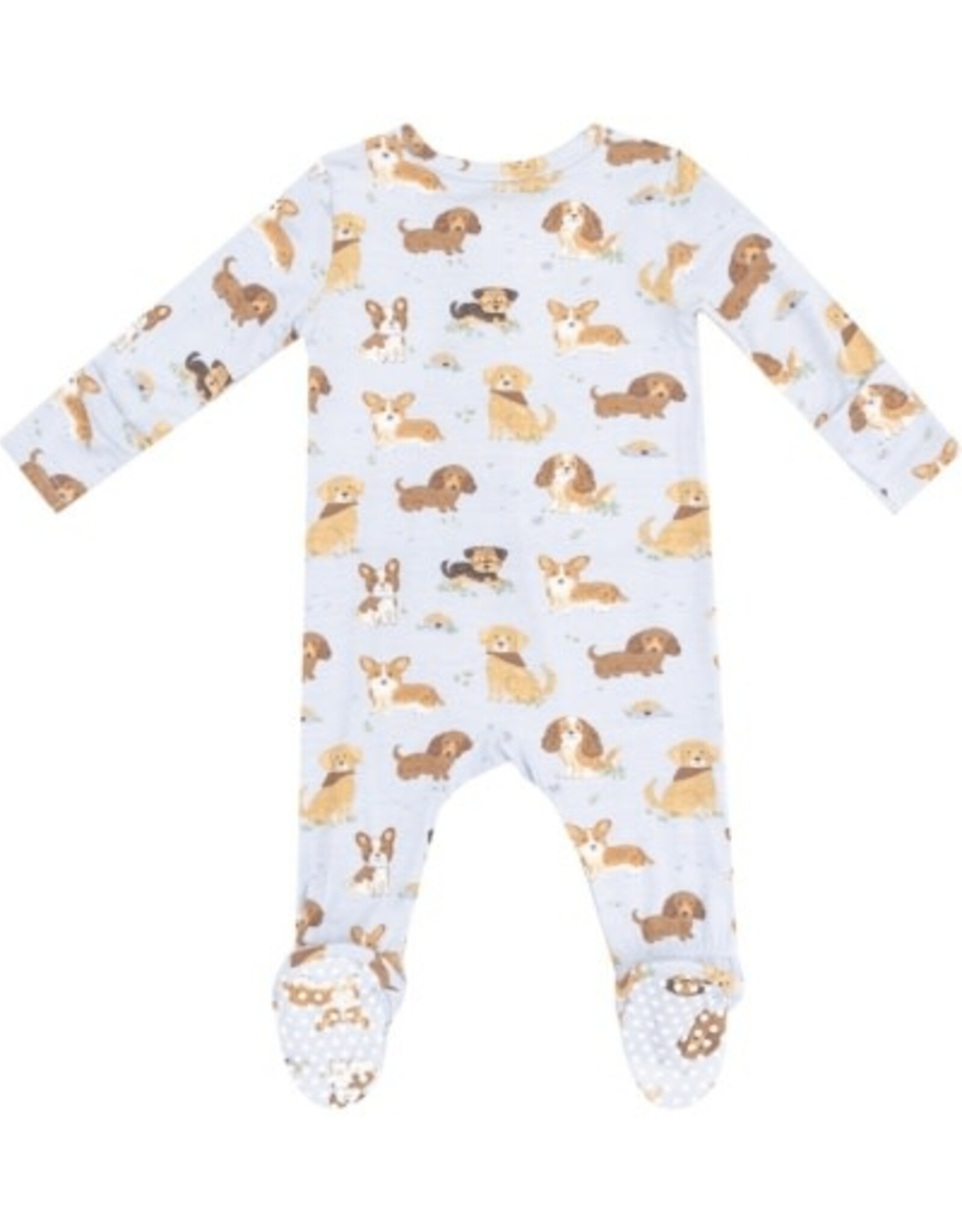 Angel Dear Best Friend Dogs Blue 2 Way Zipper Footie
