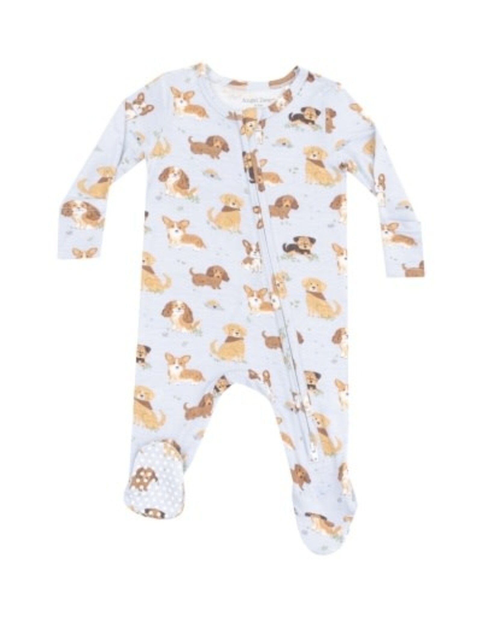 Angel Dear Best Friend Dogs Blue 2 Way Zipper Footie
