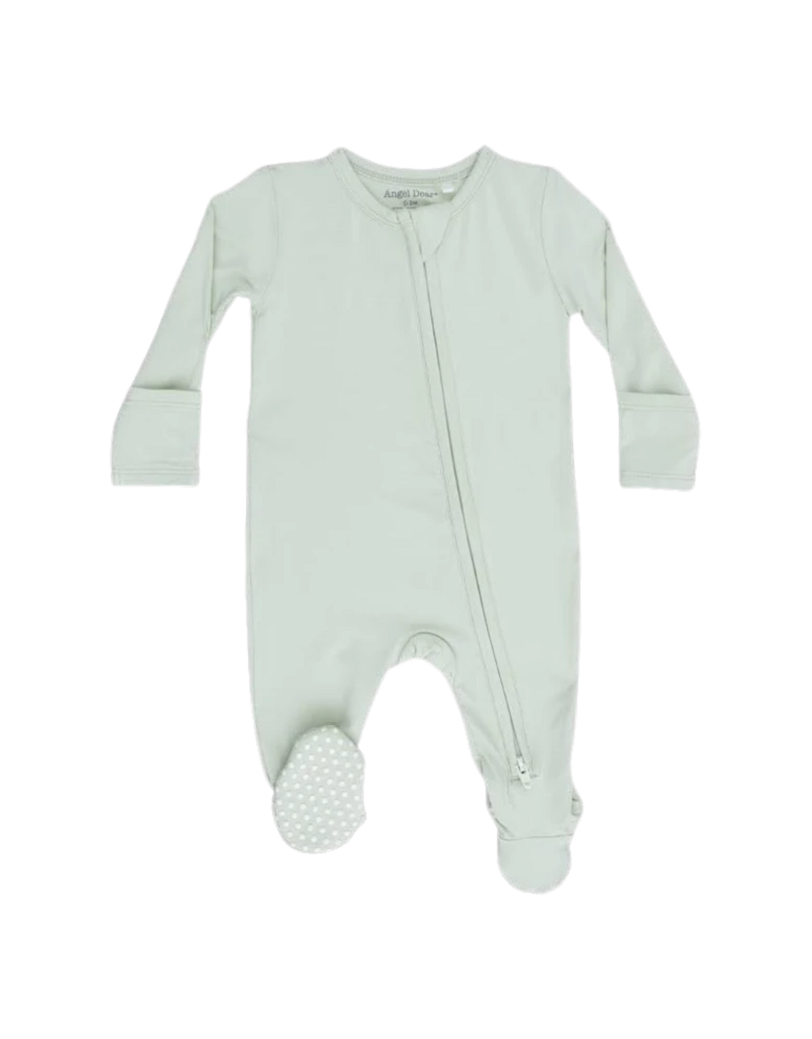 Angel Dear Solid Milky Green - 2 Way Zipper Footie