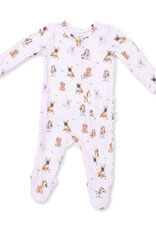 Angel Dear Bestie Dogs Pink - 2 Way Ruffle Back Zipper Footie