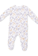 Angel Dear Floral Deer - 2 Way Ruffle Back Zipper Footie