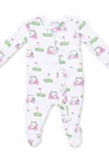 Angel Dear Golf Carts Pink - 2 Way Ruffle Back Zipper Footie