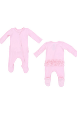 Angel Dear Solid Pink A Boo - 2 Way Ruffle Back Zipper Footie