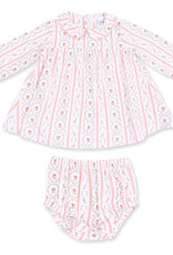Angel Dear Marnie Rosebud Stripe - Long Sleeve Petal Collar Dress and Bloomer