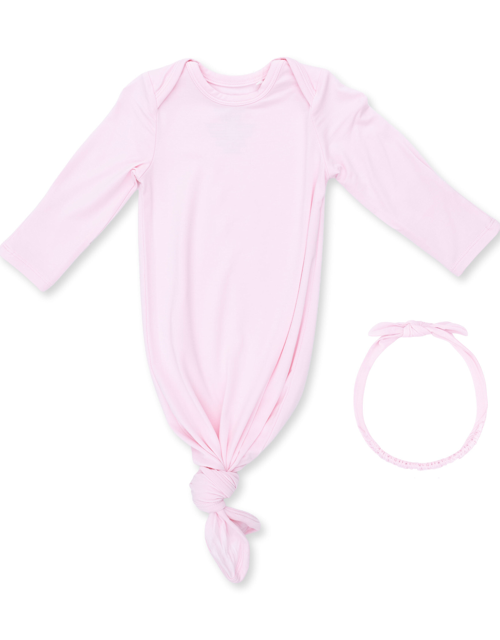Angel Dear Solid Pink A Boo - Knotted Gown and Headband 0-3m