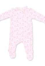 Angel Dear Ballet Shoes Ribbon Stripe - Kimono Ruffle Snap Footie