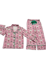 Lulu Bebe LLC Santa Viscose Button Down PJs Set