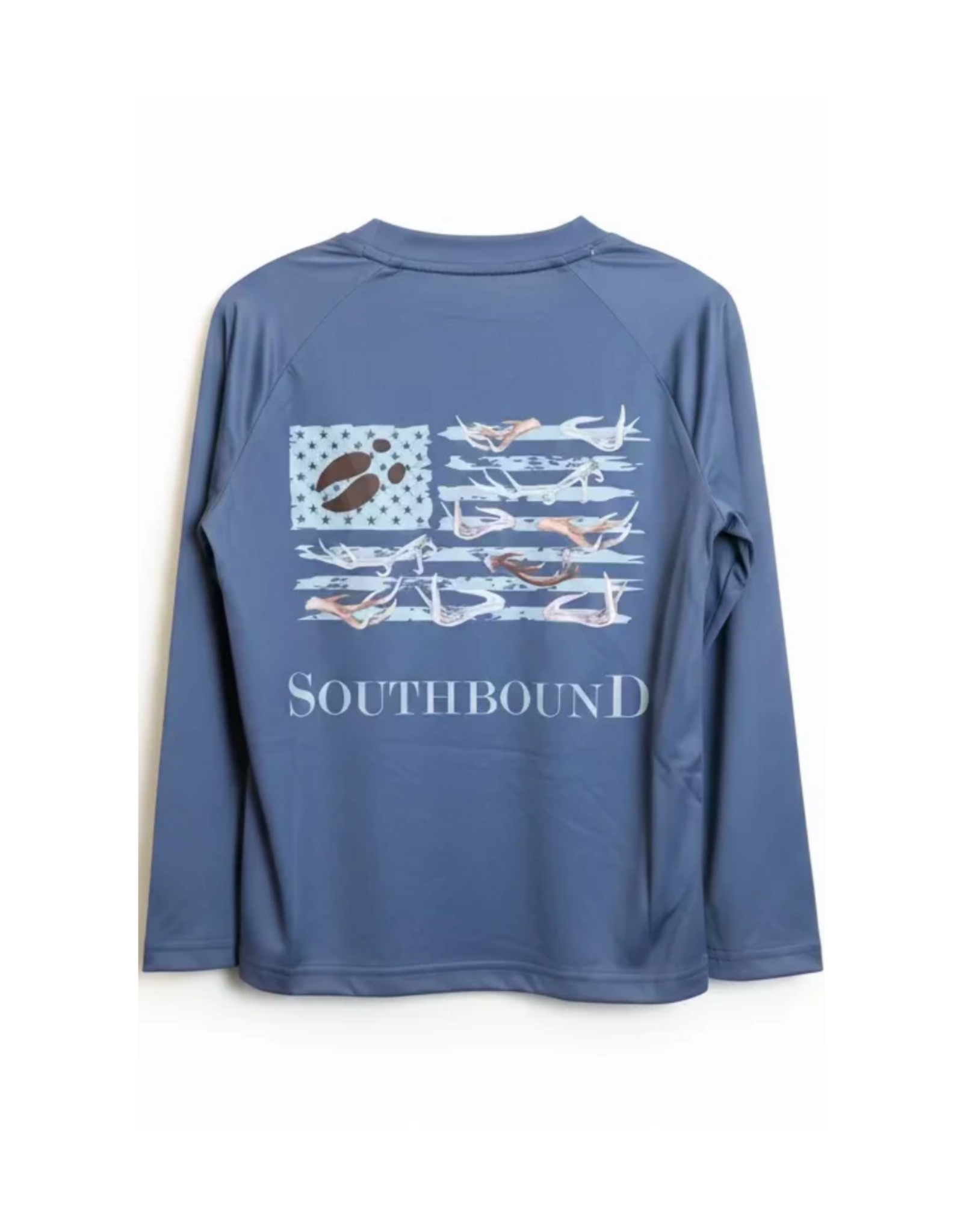 SouthBound LS Performance Tee Flag Antlers