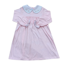 Auraluz Long Sleeve Pink Knit Dress Tiny Bud