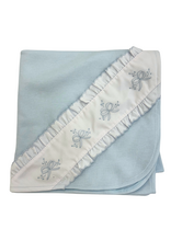 Auraluz Blue Knit Blanket Bows/Leaves