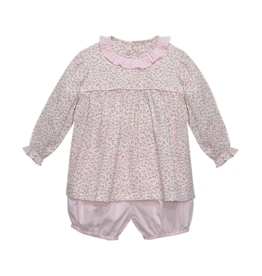 Remember Nguyen Pink Flower Reagan Bloomer Set, Garden Whispers