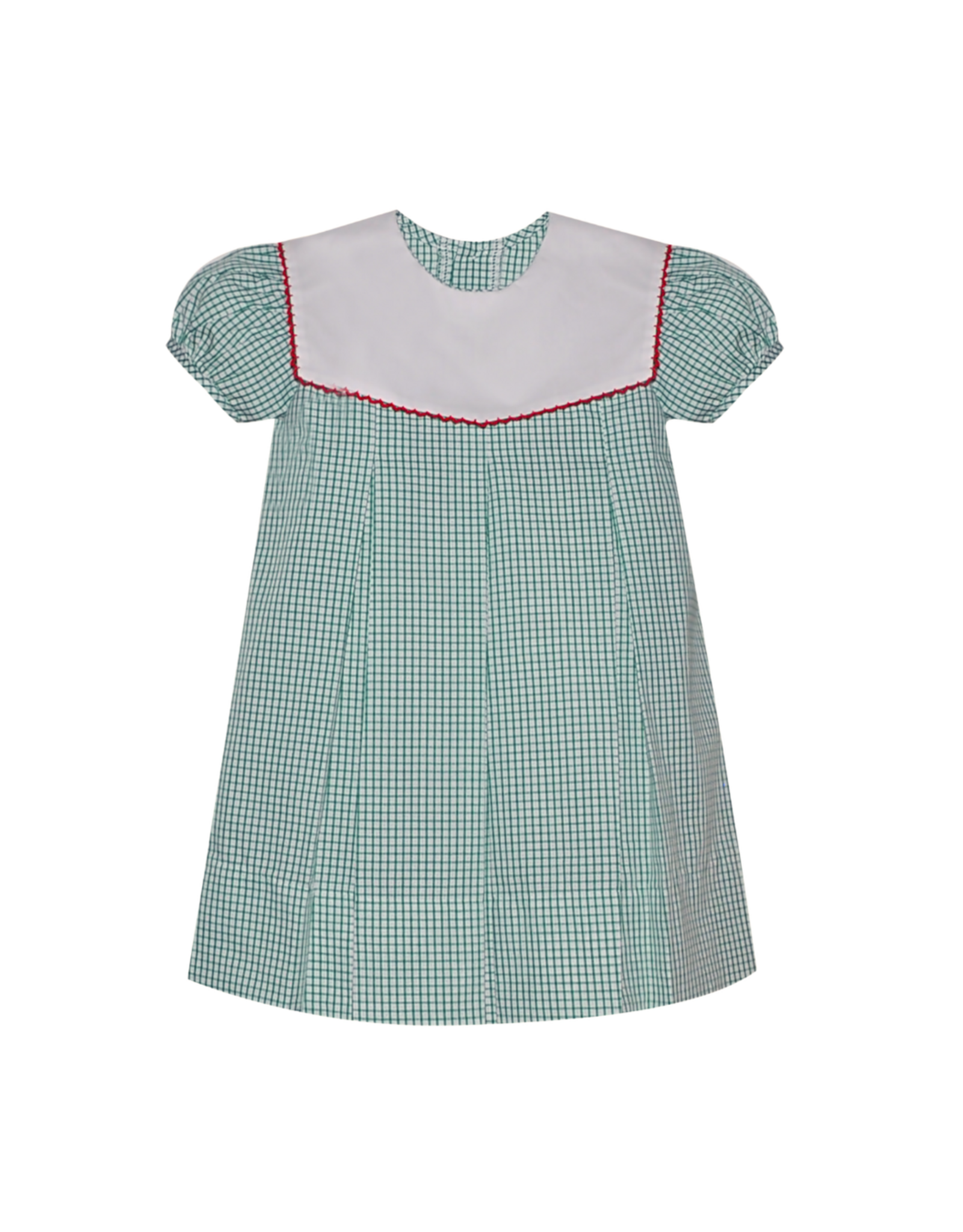 Remember Nguyen Green Picot Collar w/ Red Trim Reese Dress