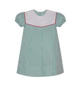 Remember Nguyen Green Picot Collar w/ Red Trim Reese Dress