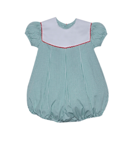 Remember Nguyen Green Reese Bubble Picot Collar w/ Red Trim