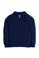 Little English Quarter Zip Sweater, Navy
